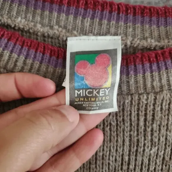 VTG Mickey Unlimited Kids Knit Crew Neck Acrylic Pull Over Sweatshirt USA Made M - Picture 4 of 5